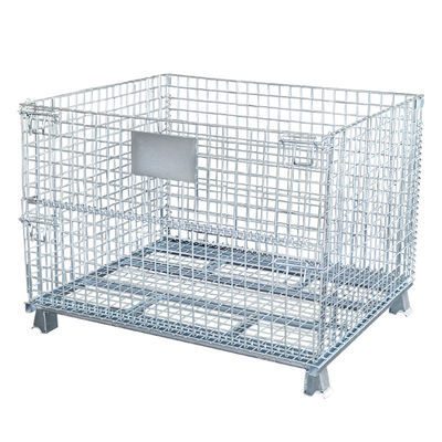 qualità  Medium Duty 1000KG Capacity 50x50 Folding Wire Mesh Container fabbrica