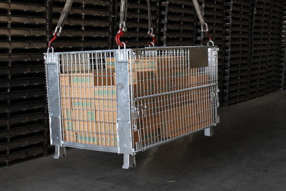 La logistica zinca il cavo rivestito Mesh Box Pallet di 1000kg 50*100mm