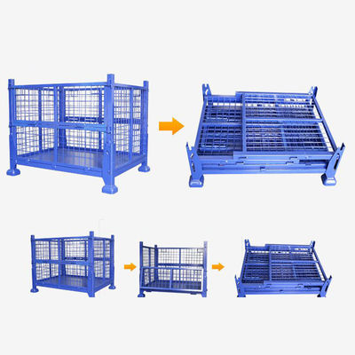 Capacità 1500KG che piega il cavo accatastabile Mesh Cage di 6.0mm